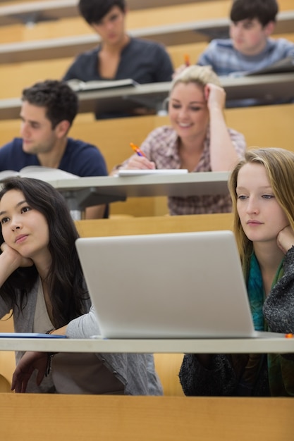 Hörende Studenten in einem Hörsaal