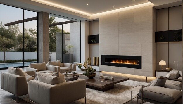 Foto un hogar elegante y moderno con tecnología de hogar inteligente ai generative