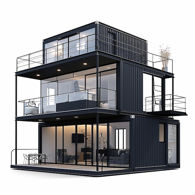 hogar modular moderno fondo blanco