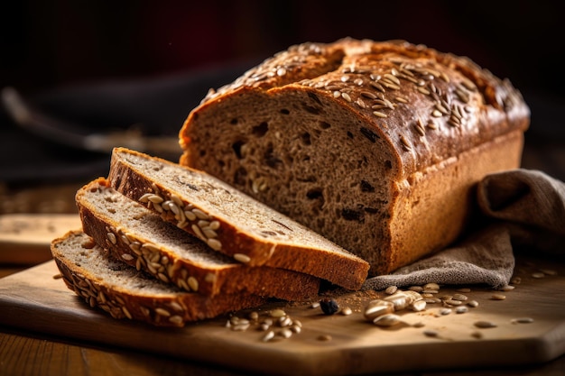 Una hogaza de pan con avena encima