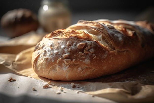 Una hogaza de pan con avena encima