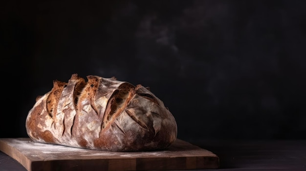 Una hogaza de pan de la que sale humo