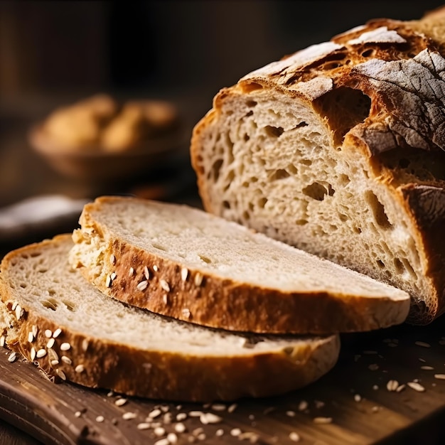 Una hogaza de pan con semillas al lado.