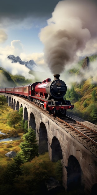 Hogwarts expressa uma jornada assobiadora no viaduto Glenfinnan