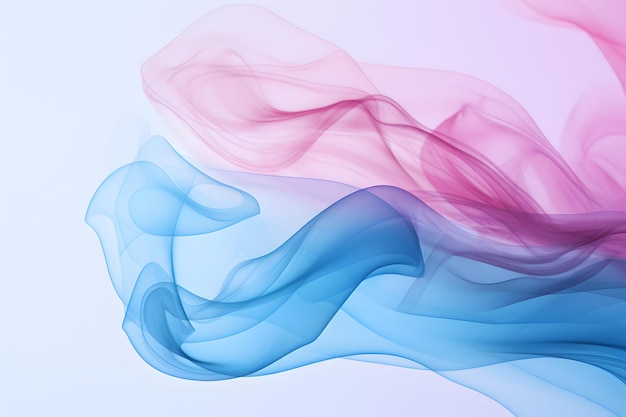 Hohe Auflösung Ein ruhiges Bild von rosa und blauem Rauch auf einem einfachen Hintergrund, das ein Traumbild erzeugt