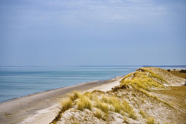 Hohe Düne am darß Aussichtspunkt im Nationalpark Strand Ostsee Himmel und Meer