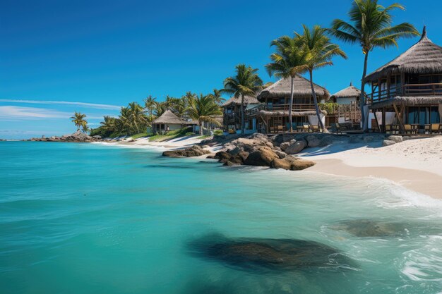 Hohe Dünen, kristallklares Wasser, Jericoacoara, Brasilien, generatives IA