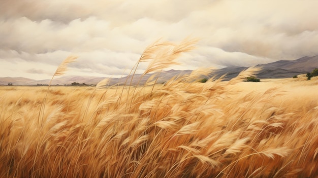 Foto hohe gräser im wind