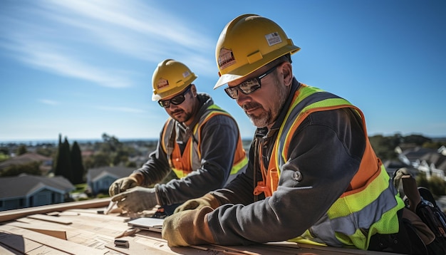 Hohe Qualität stock photography Zwei Ingenieure installieren Sonnenkollektoren auf dem Dach