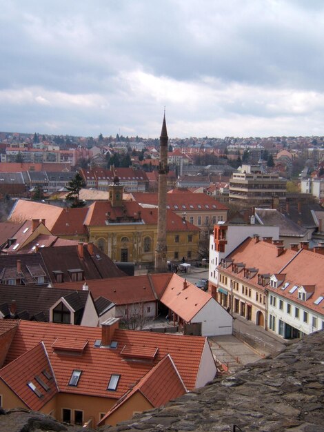 Hohe Winkelansicht des Stadtbildes gegen den Himmel