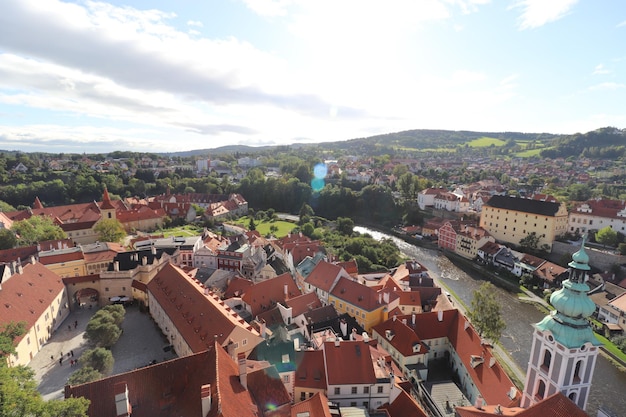 Hohe Winkelansicht des Stadtbildes gegen den Himmel