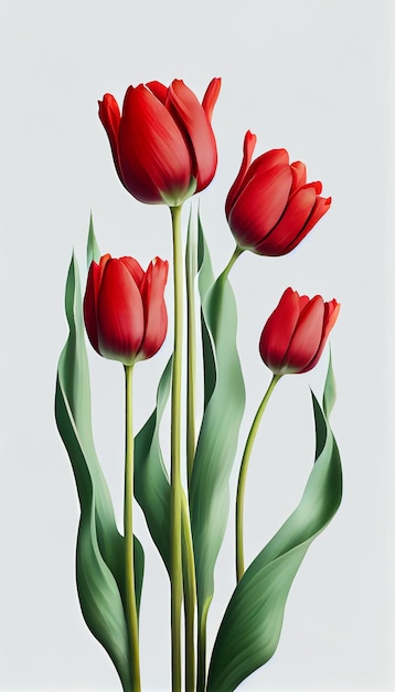 hoher Stiel der roten Tulpe