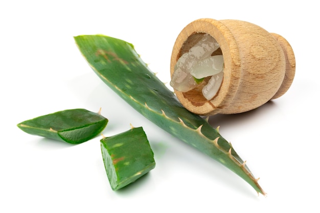 Hoja de aloe vera y gel