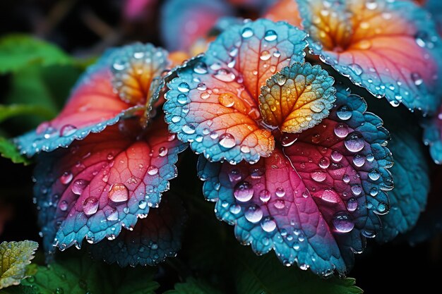 Foto hoja de arce con gotas de lluvia