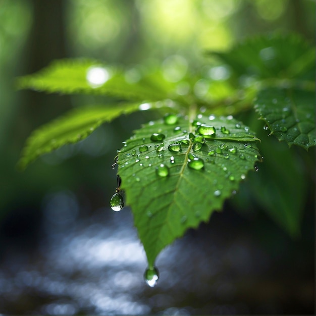 hoja en día de lluvia