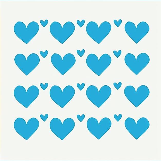 Hoja de diseño ilustrada de los corazones
