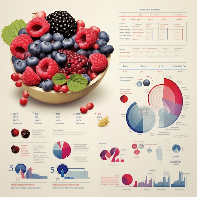 Una hoja de diseño infográfica de Mix Berry