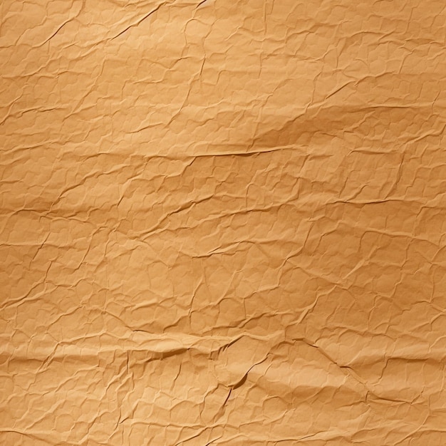 Hoja de fondo de papel artesanal marrón delgado y arrugado