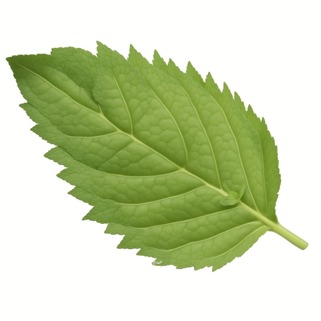 hoja de menta aislada sobre un fondo blanco