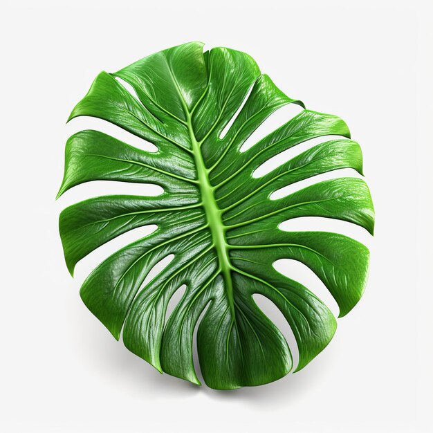 Hoja de Monstera aislada sobre un fondo blanco