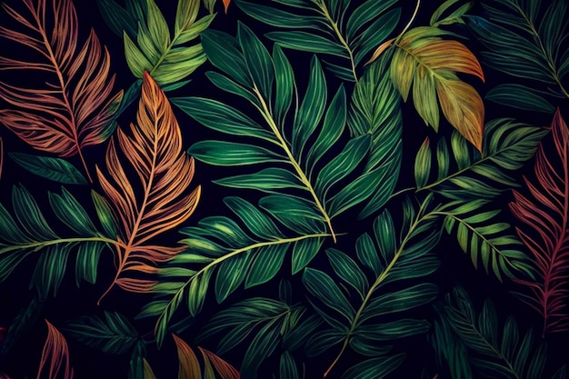 Hoja naturaleza fondos patrón ilustración planta telón de fondo diseño abstracto una naturaleza verde vibrante