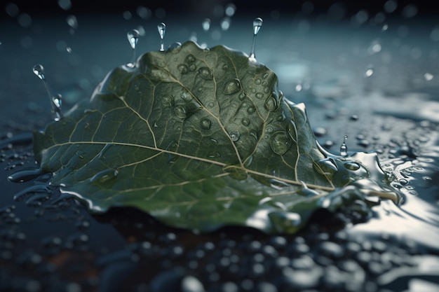 Una hoja con la palabra lluvia.