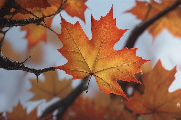 Una hoja con la palabra otoño.