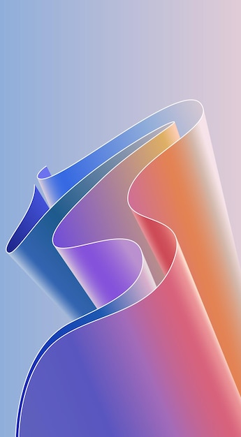 Hoja de papel curvada Ilustración vectorial de una flexión realista de una hoja de papel de color