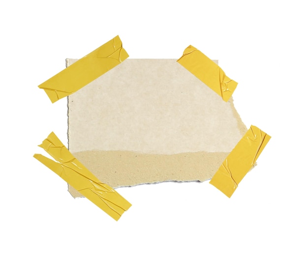 una hoja de papel desgarrada en pedazos aislados sobre un fondo blanco