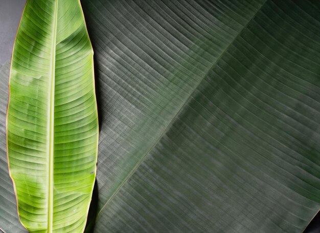 Foto hoja de plátano en blanco tradicional con especias en fondo oscuro con espacio para el texto ai generado