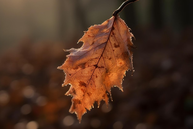 Una hoja que tiene la palabra otoño.