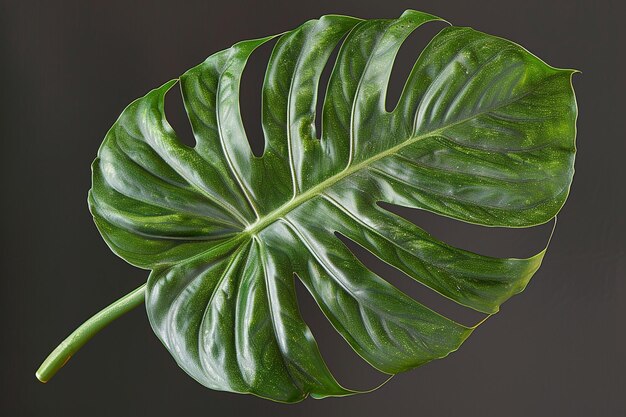 Foto una hoja recién desplegada del filodendro roseocataphyllum