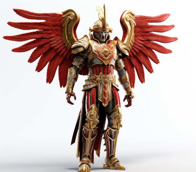 Hoja de referencia de diseño de personajes de juegos de guerreros históricos en 3D inspirada en la edad de los imperios