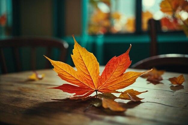 Hoja sobre la mesa