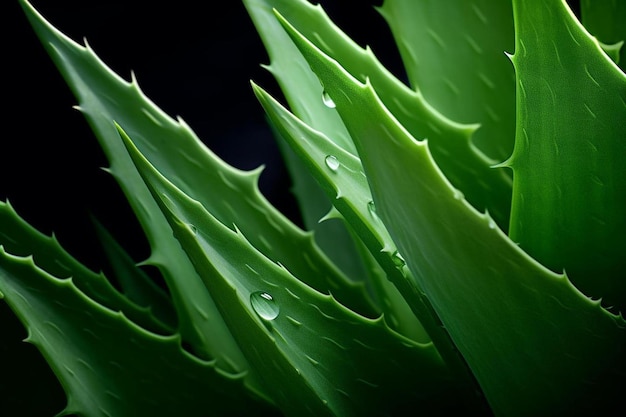 Una hoja verde con gotas de agua