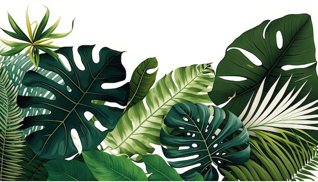 Hoja verde con ilustración de vector de fondo blanco