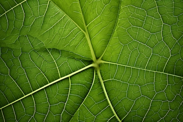 una hoja verde con una línea blanca a través de ella