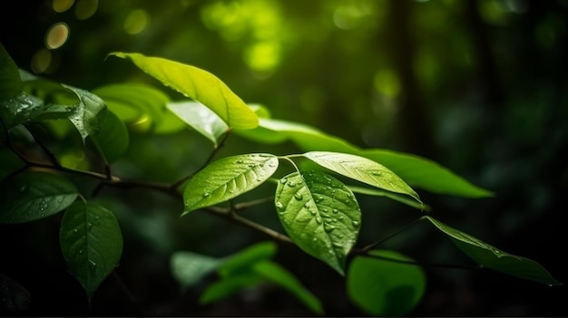 Hoja verde con naturaleza en un jardín verano Generativo ai