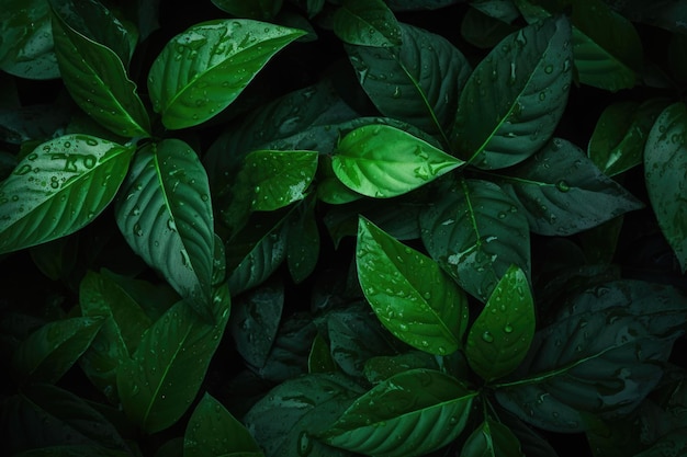 Hoja verde oscuro en el fondo de fondo de la naturaleza del jardín