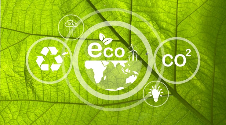 una hoja verde con la palabra eco en ella
