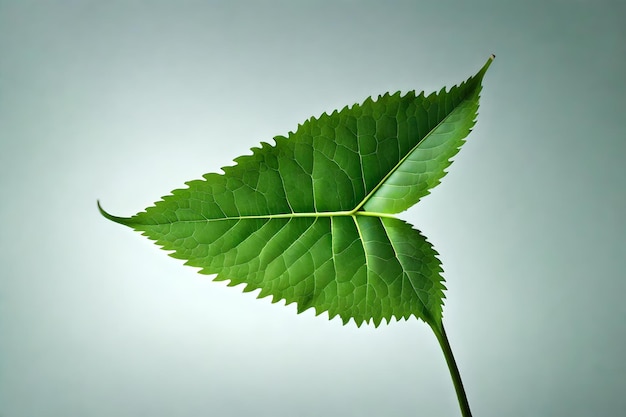 Una hoja verde con la palabra "yo estoy en el medio" en la parte inferior.