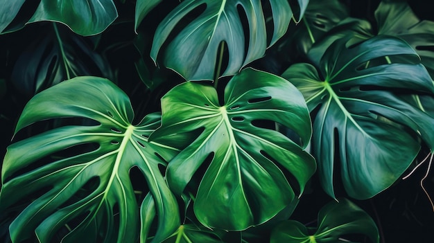 Una hoja verde de una planta de monstera