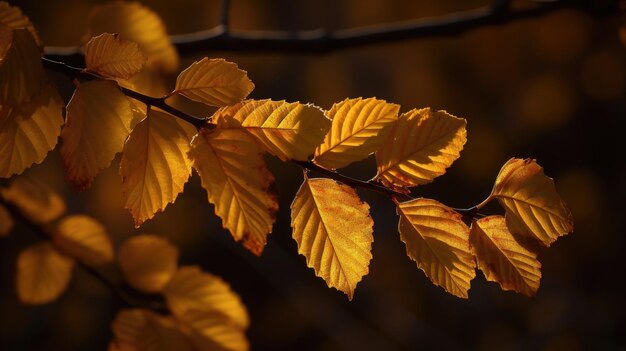 Hojas amarillas de otoño