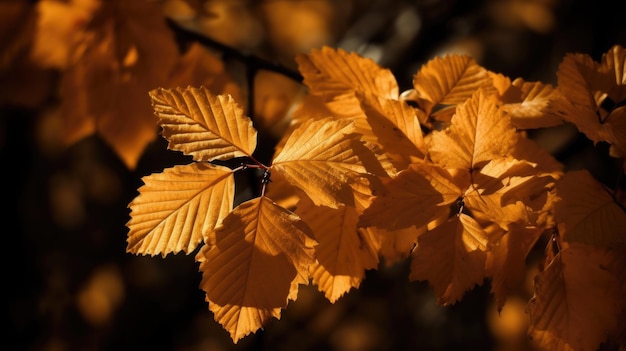 Hojas amarillas de otoño