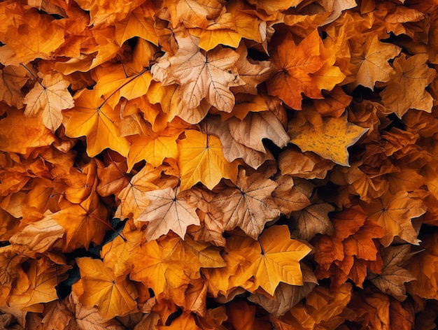 Hojas de arce Fondo de pantalla de otoño Foto Generada por AI