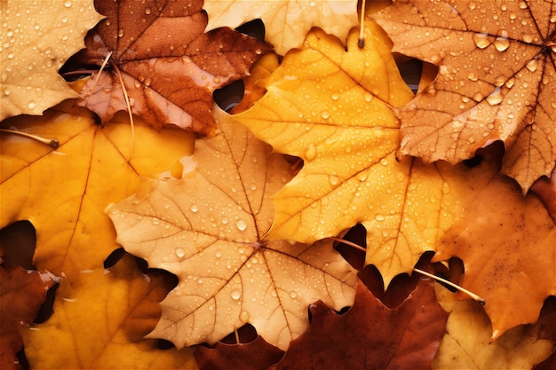 hojas de arce de otoño en el fondo