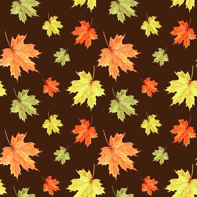 Hojas de arce de otoño patrón sin costuras follaje de otoño fondo botánico para los rellenos de patrón