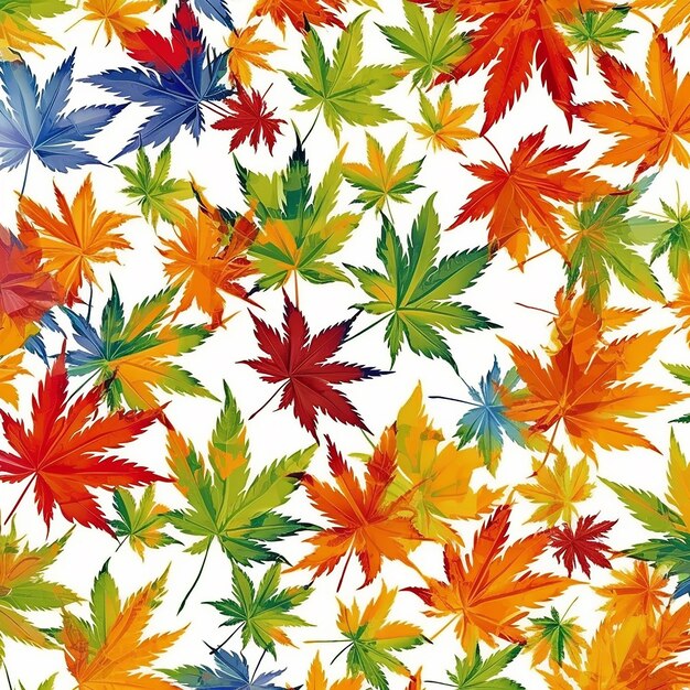 Foto las hojas de cannabis de colores generan un fondo