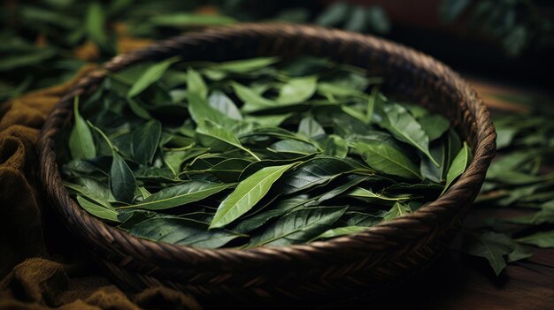 hojas de coca verdes generativas ai