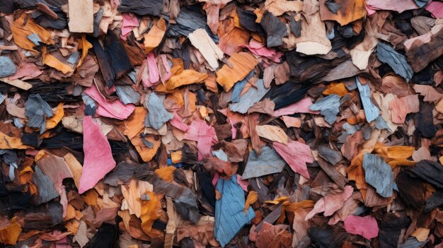 Foto hojas de colores frente a una pared neoplástica